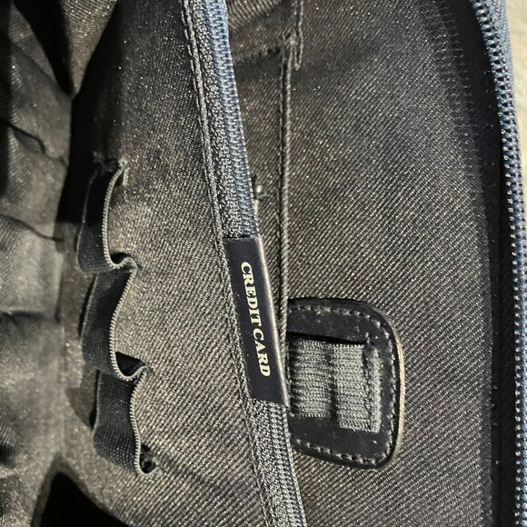 NWOT Vintage The Filer New York Organizer Dark Blue Purse Shoulder Straps - Picture 8 of 14